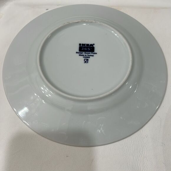 IKEA 365 Salad  Appetizer Bread Saucers 8 1/4 In Round Modern White Set 3 Turkey - Picture 6 of 6